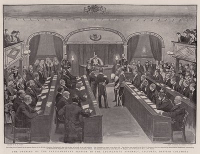 The Opening of the Parliamentary Session in the Legislative Assembly, Victoria, British Columbia by Henry Marriott Paget